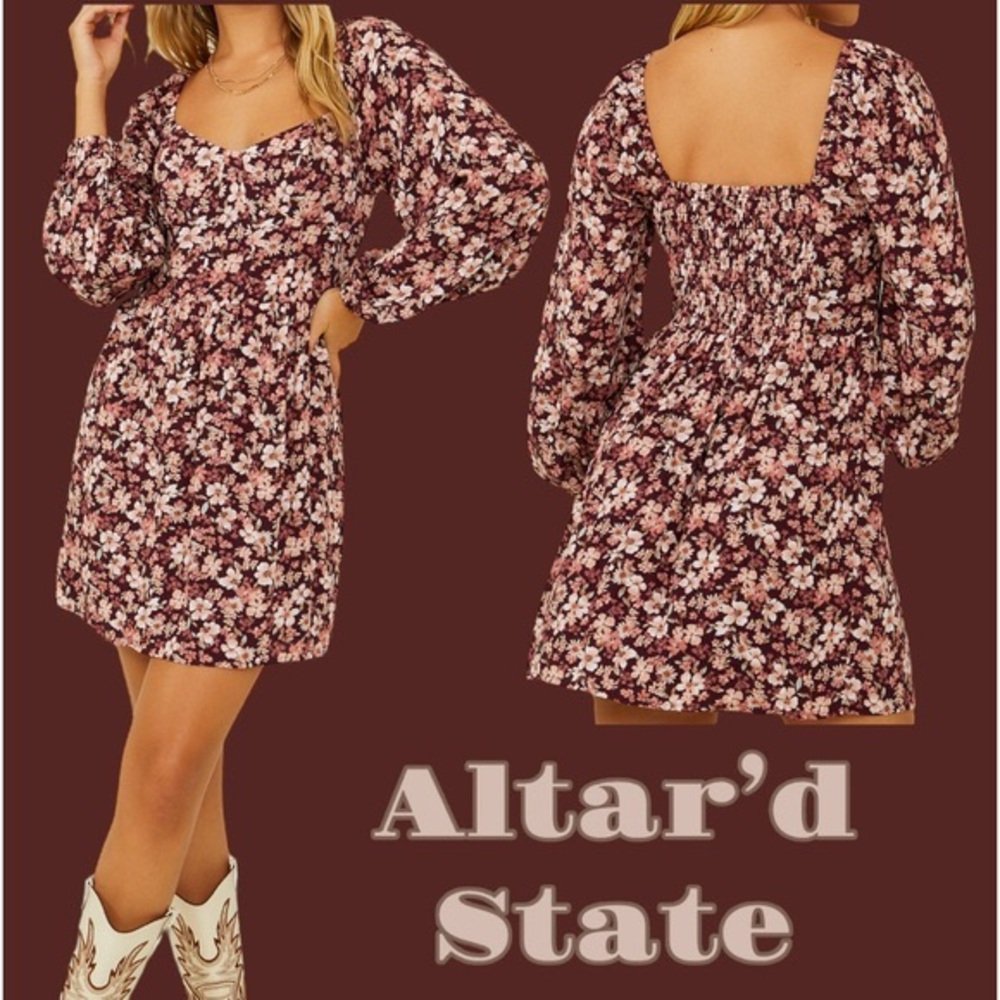 NWT Capri Floral Corset Burgundy Dress by Alter’d State